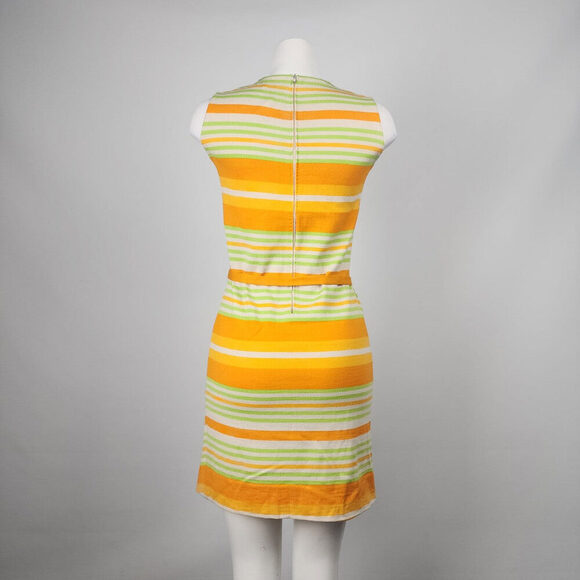 Vintage Lucia Made In Italy Green & Orange Knit Mini Dress Size S - Picture 7 of 12